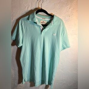 Hollister Men’s Mint Green Polo Shirt Epic Flex XL